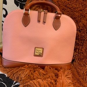 Dooney & Bourke Pebble Grain Zip Zip Satchel in Pale Pink